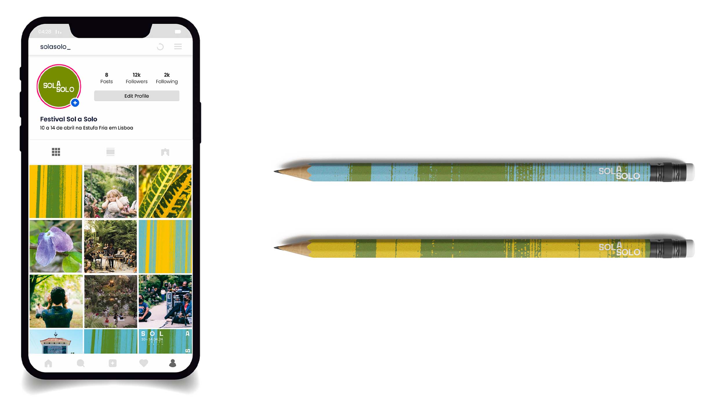 mockup insta e lápis